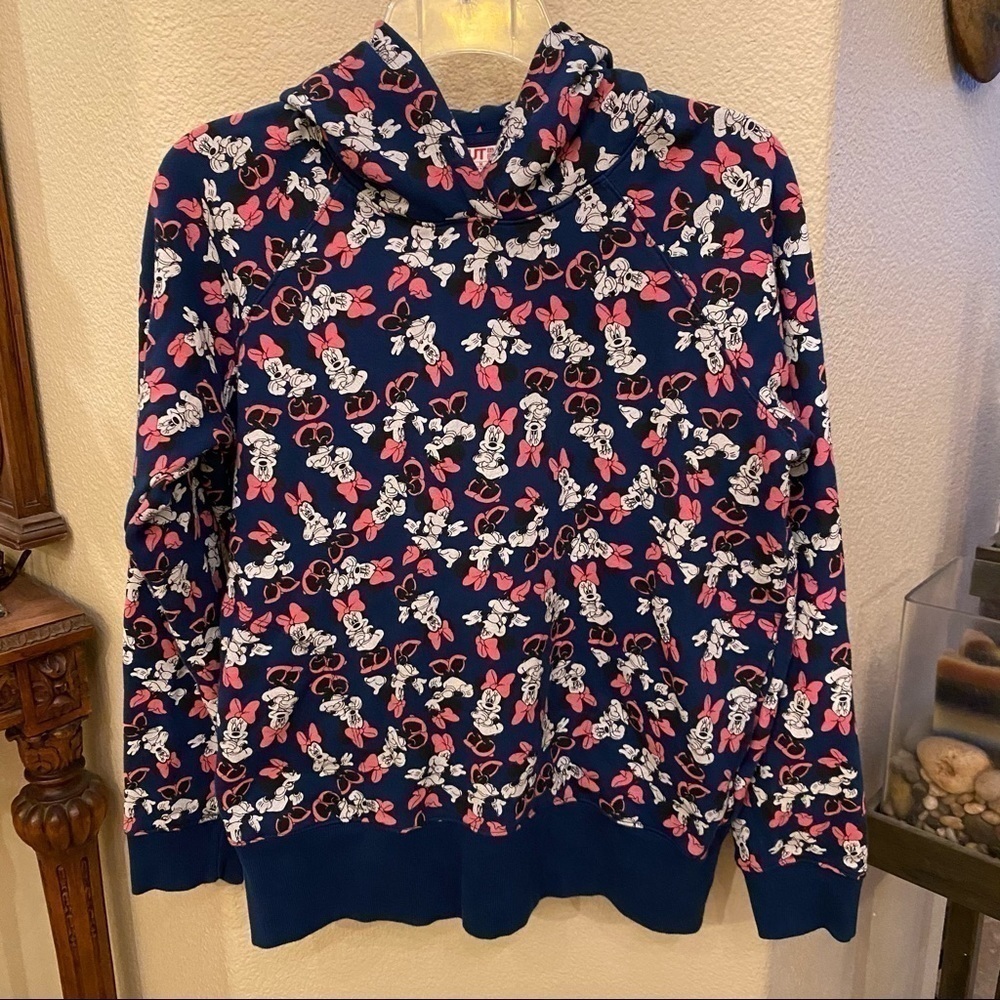 UNIQLO Disney Minnie Mouse Girls Kids Graphic Hoodie Sweatshirt Size Medium